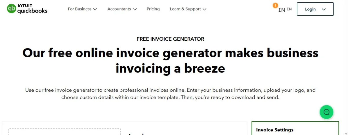 QuickBooks Free Invoice Generator (Best AI-Powered Tool)