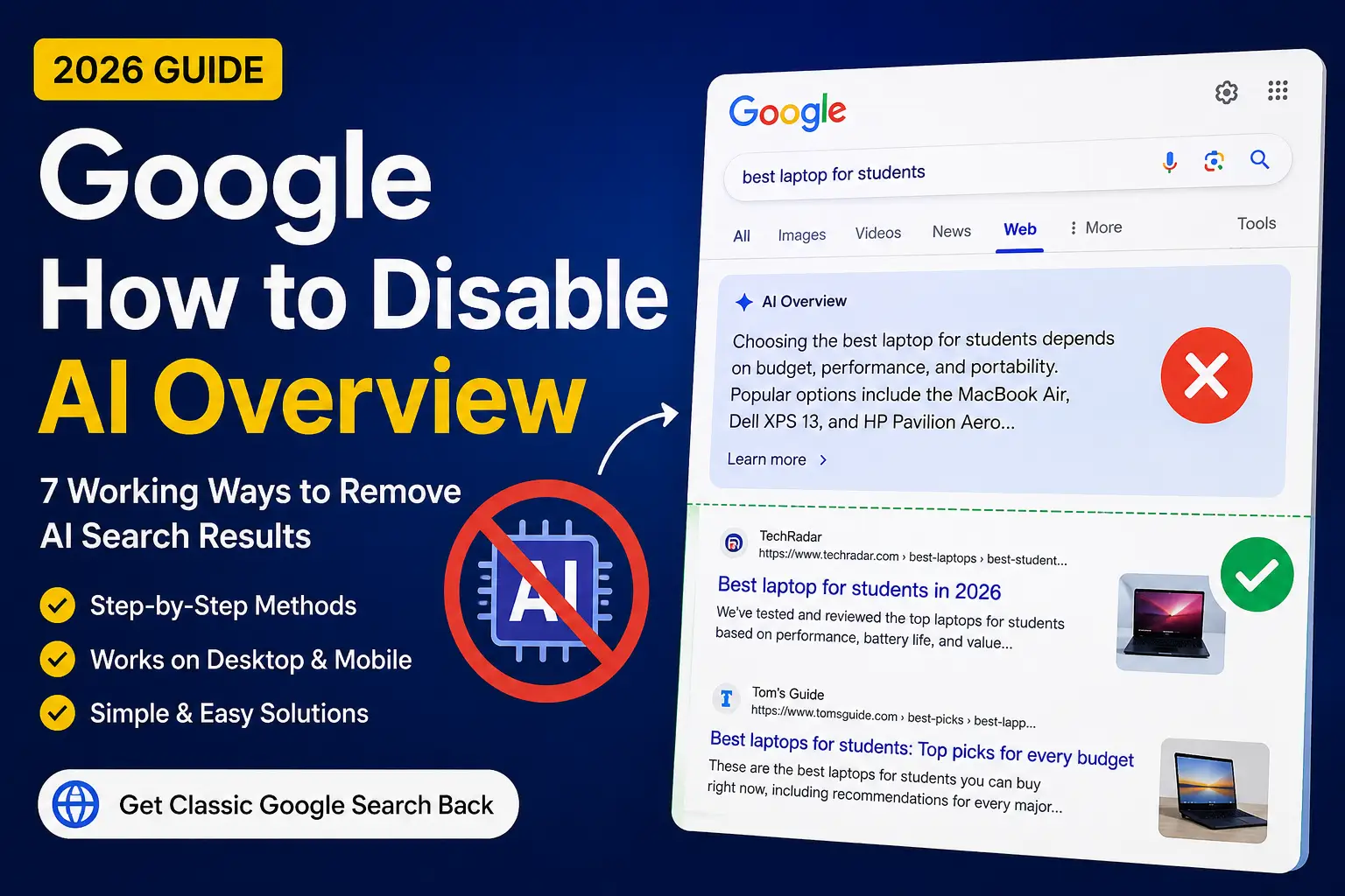 Google How to Disable AI Overview
